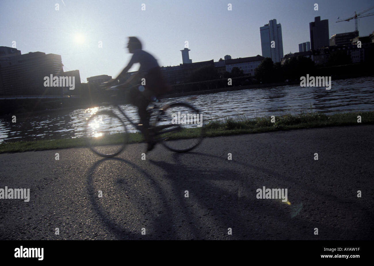 Mainufer in Frankfurt Stock Photo