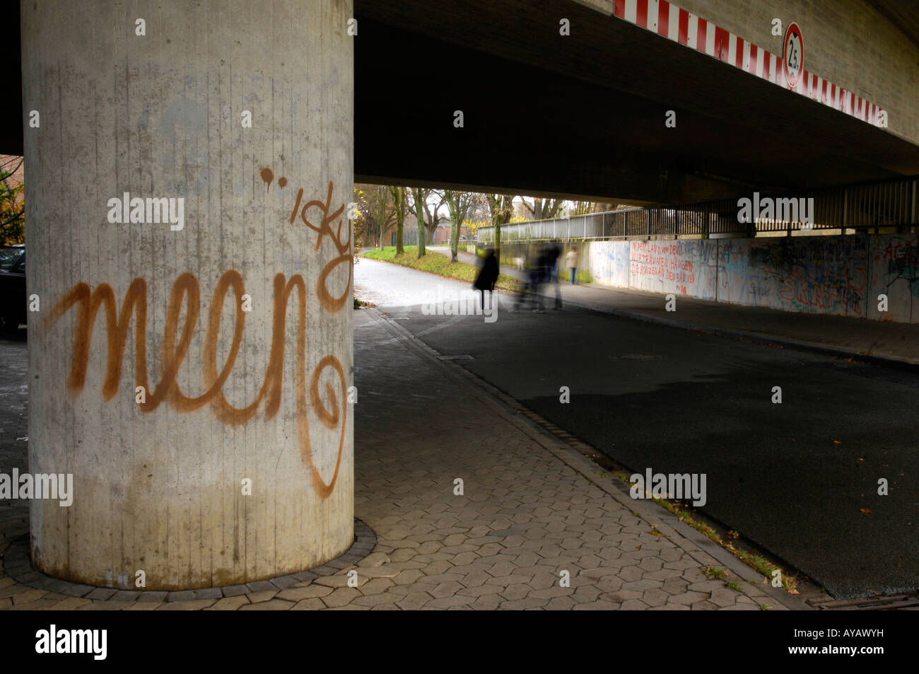 Bridge Taggers graffiti tagging under bridge concrete germany deutschland suburban ...