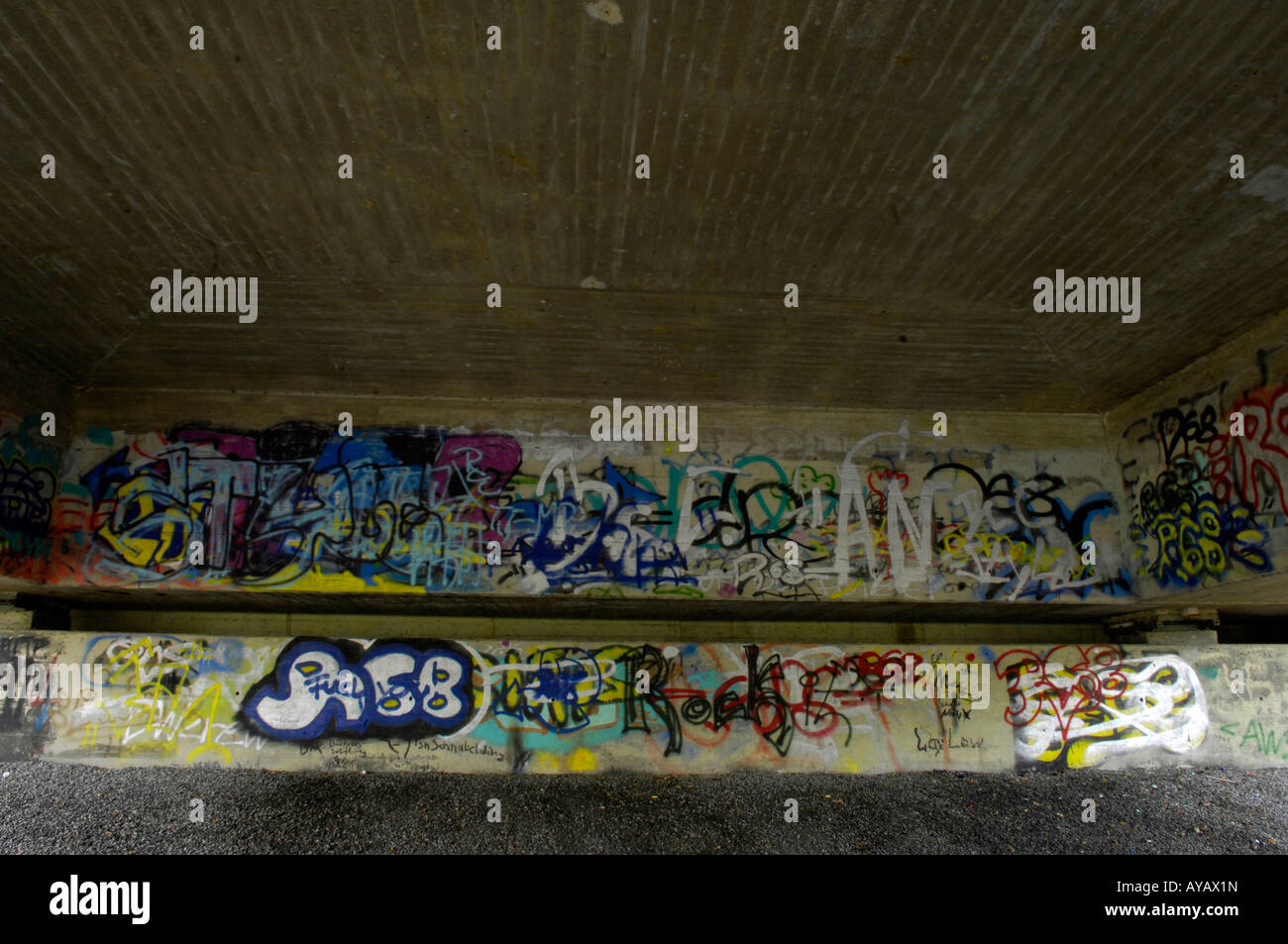 Bridge Taggers graffiti tagging under bridge concrete germany deutschland suburban ...