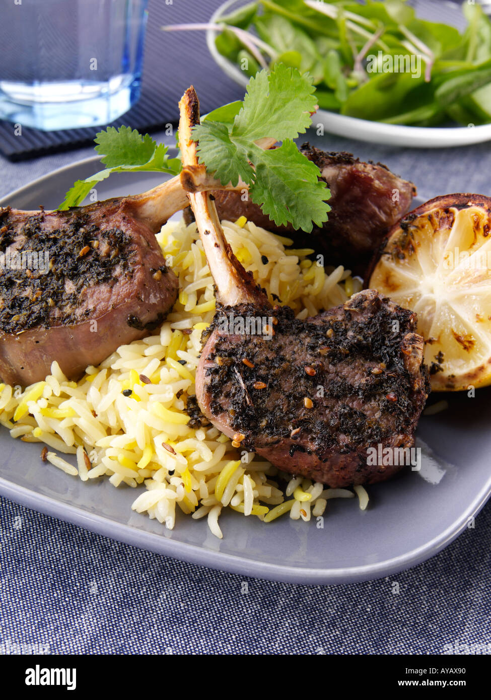 Spicy lamb chops Stock Photo Alamy