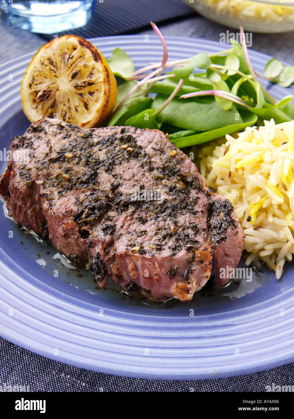 Spicy lamb steak Stock Photo - Alamy
