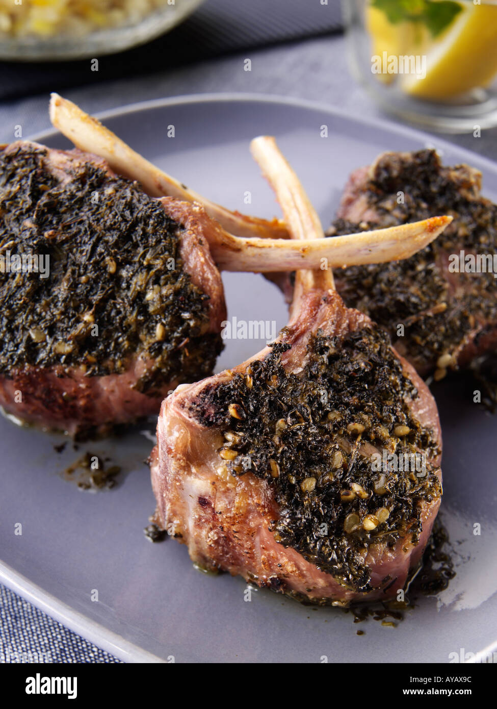 Spicy lamb chops Stock Photo - Alamy