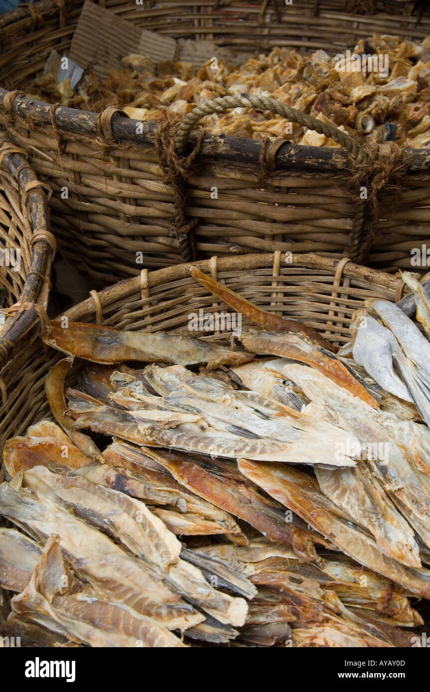 Dried fish and sea food for sale at the market in Negombo, near Colombo