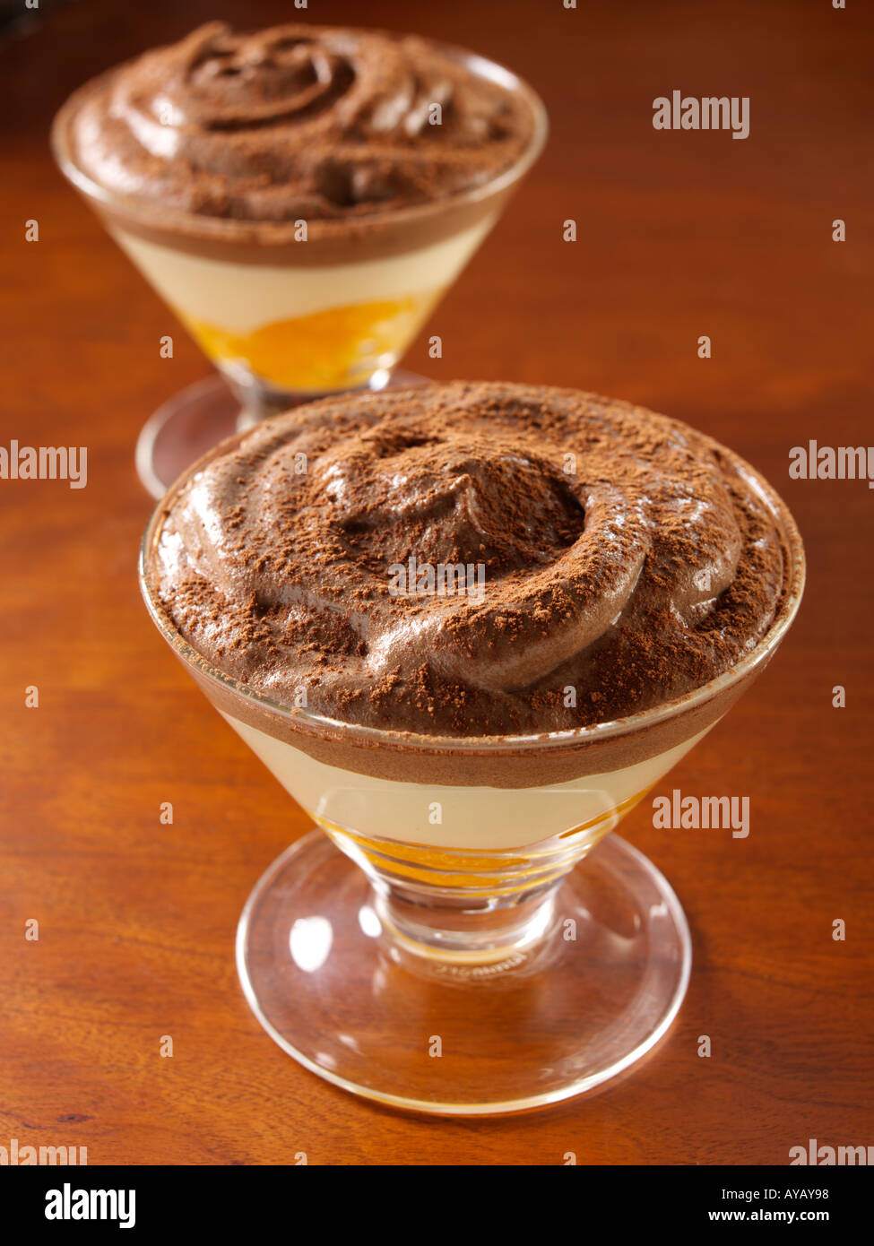 Chocolate orange desserts Stock Photo Alamy