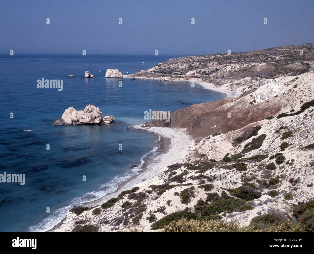 Aphrodite's Beach (Petra tou Romiou), Kouklia, Pafos District, Republic of Cyprus Stock Photo
