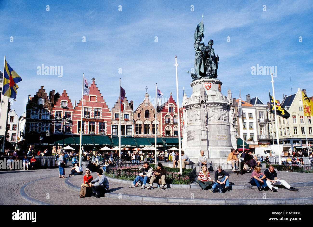 Boat trip around the Canals at Bruges Belgium Stock Photo