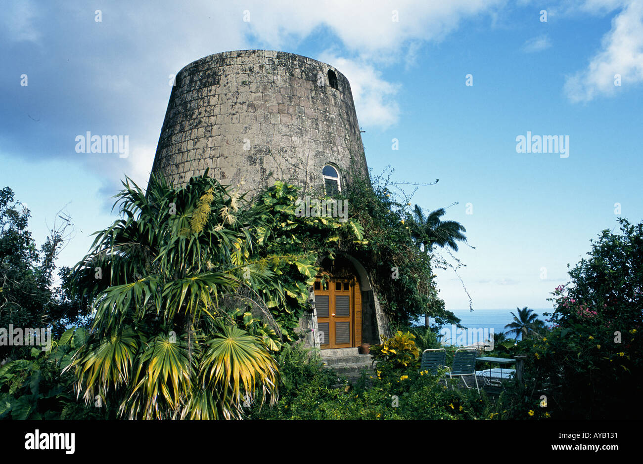 Former Sugar Plantation now a bedroom at Hotel Eden Rock in Nevis Stock Photo