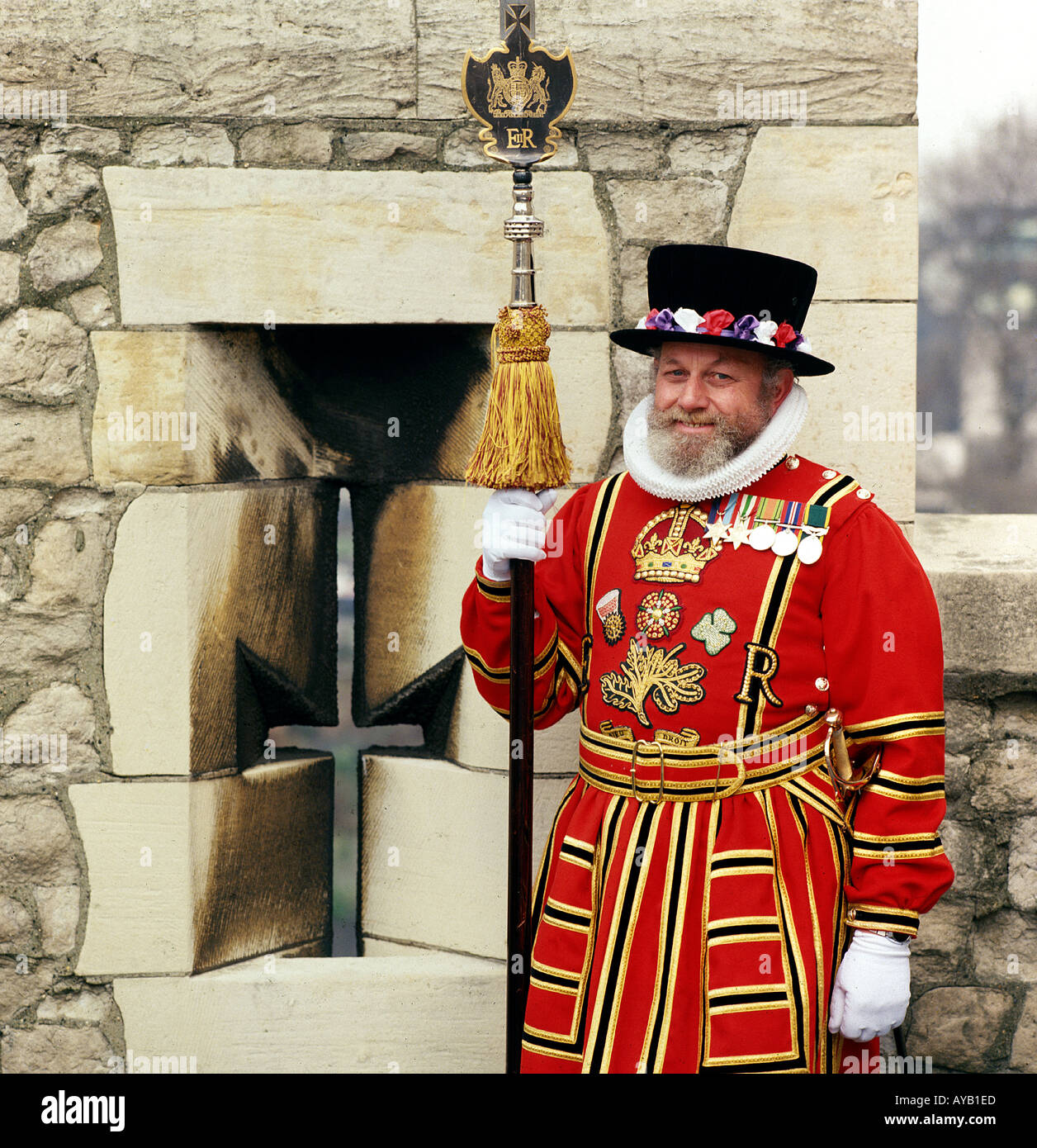 Yeoman Beefeater at the Tower of London Stock Photo
