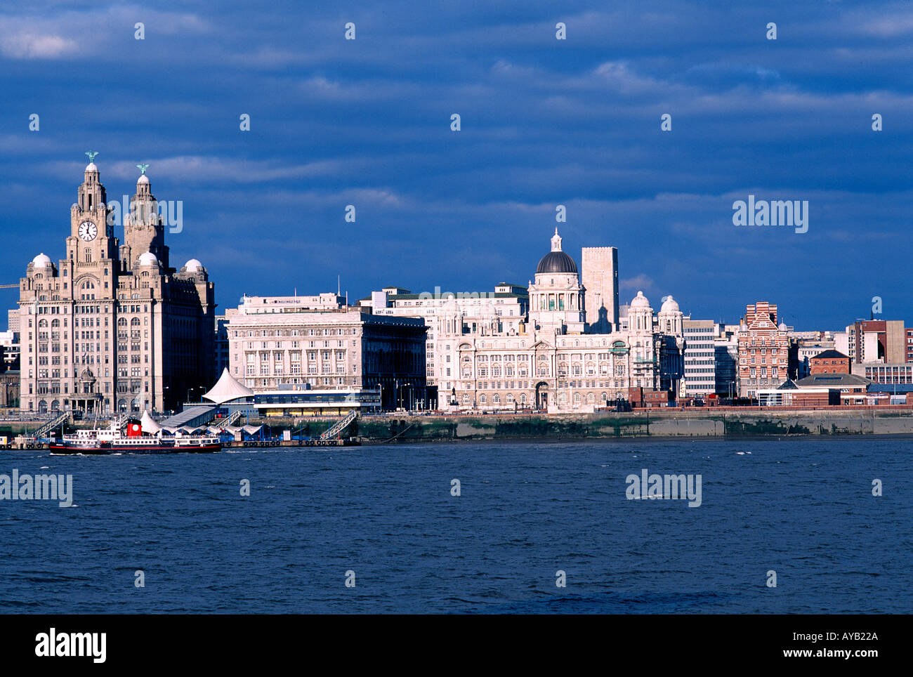Liverpool From Birkenhead England Stock Photo Alamy