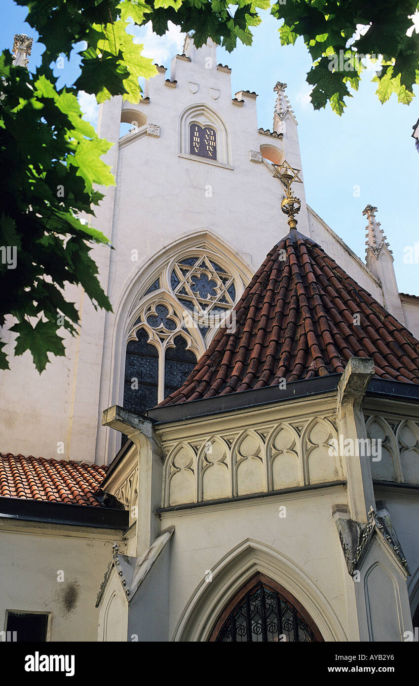 Exterior of Maiselova Synagoga in the Josefov area of Prague The