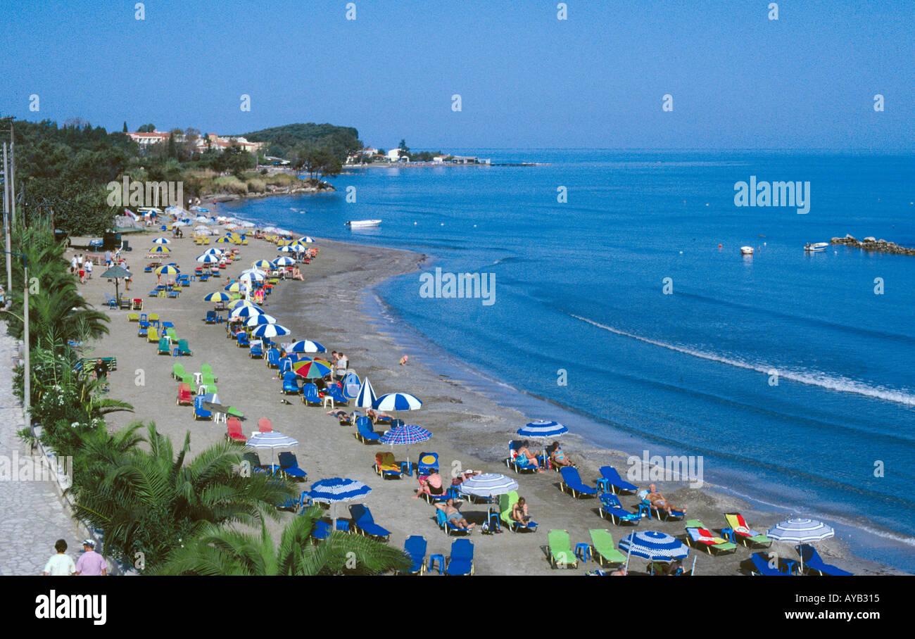 Roda Beach at Corfu Greece Stock Photo