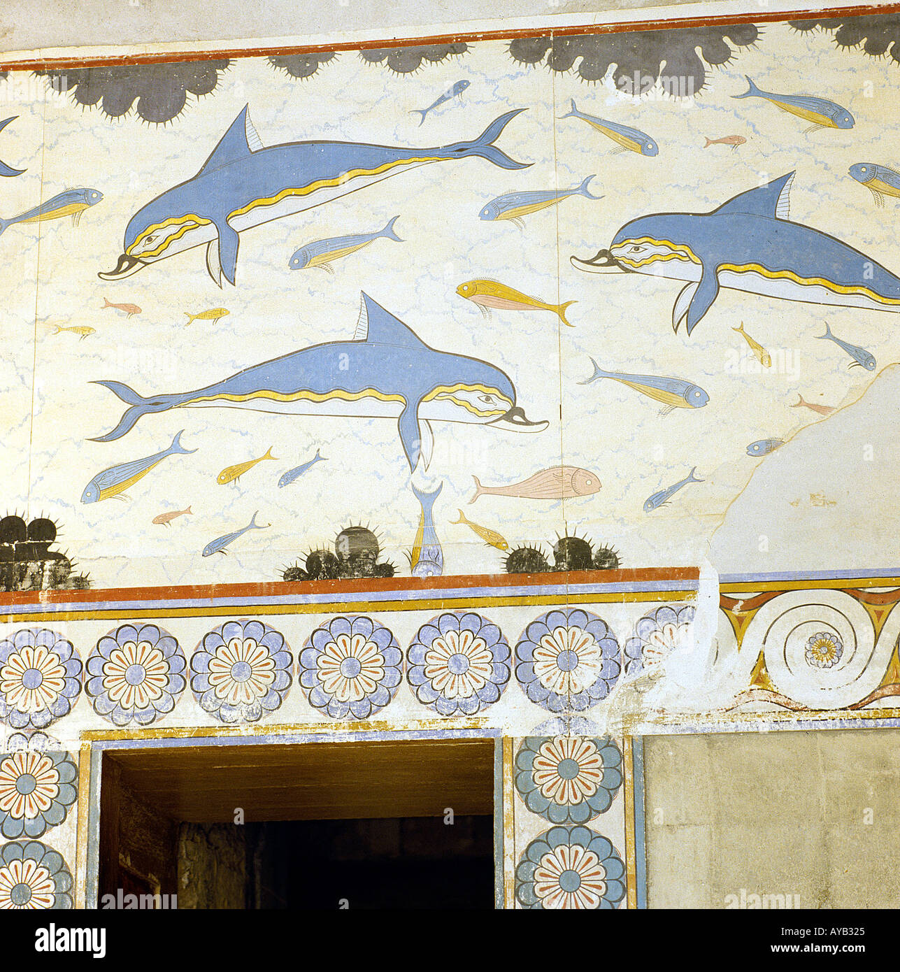 Inside the Palace of Knossos Stock Photo