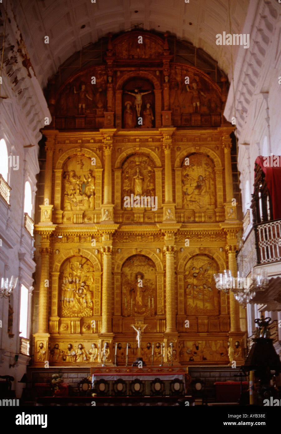 Largest Church in Goa Se Cathedral is in Old Goa Stock Photo