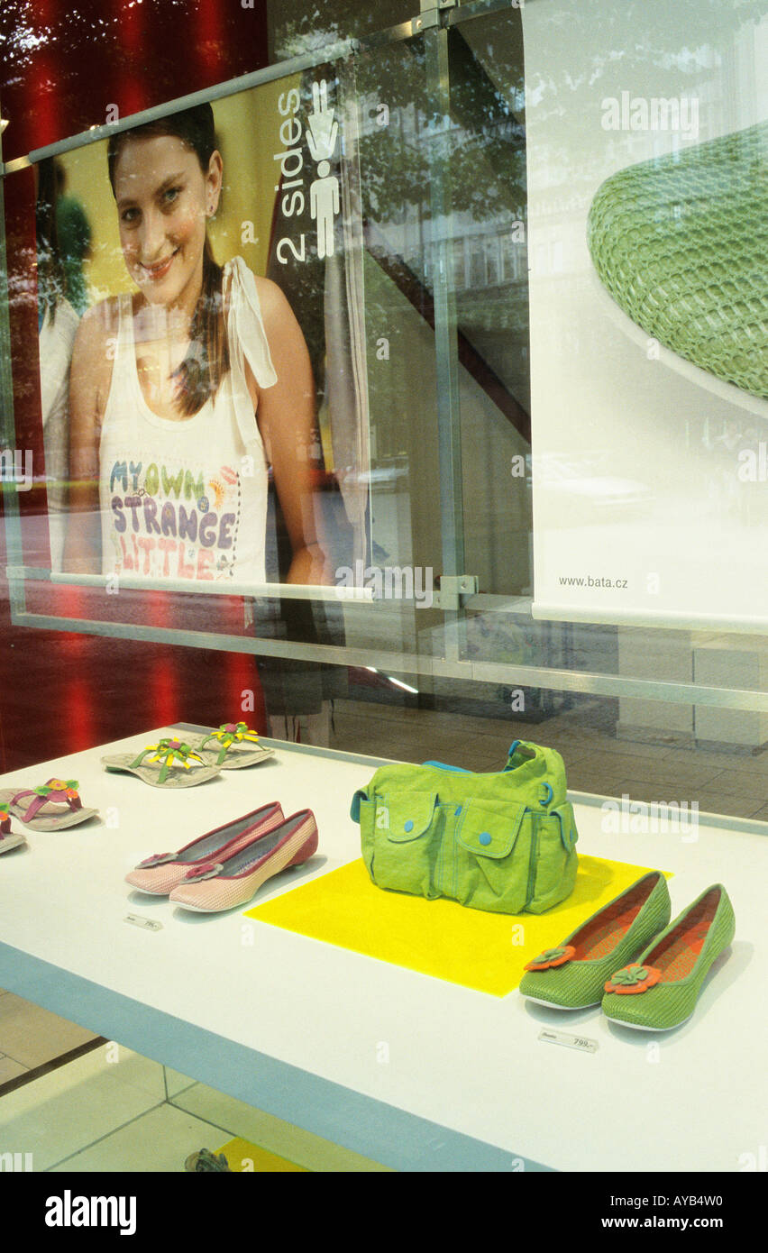 Shoes on display in Bata shop window Vaclavske Namesti or Wenceslas Stock  Photo - Alamy