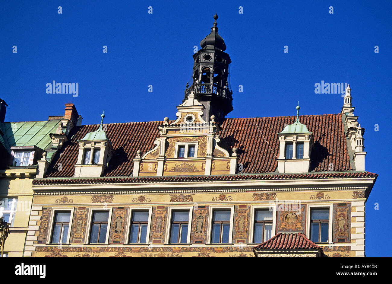 Wiehluv dum or Wiehl building No 34 neo Renaissance style Vaclavske Namesti or Wenceslas Square New Town Stock Photo