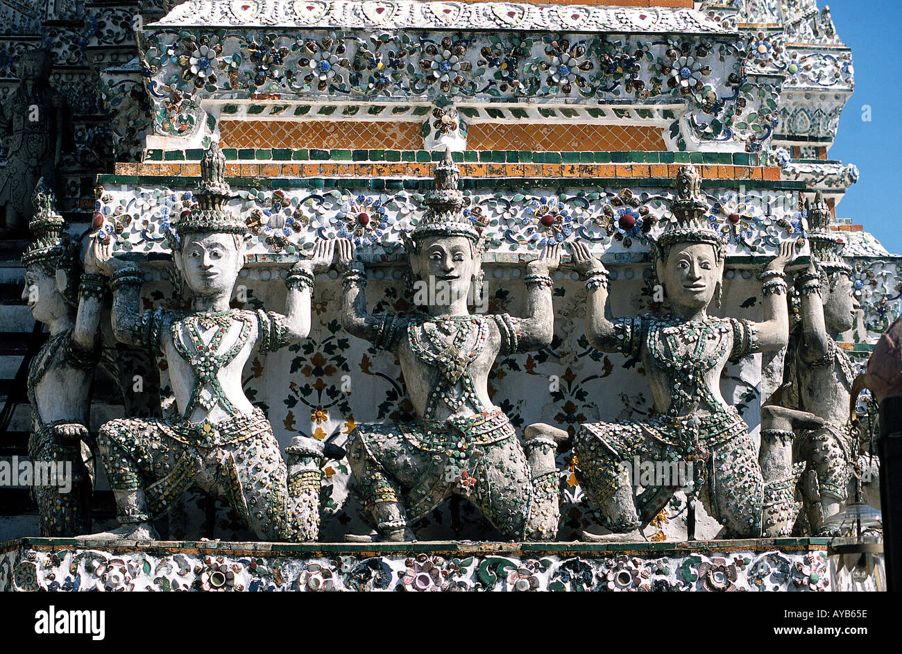 Section of the Wat Arun Temple of Dawn Bangkok Stock Photo