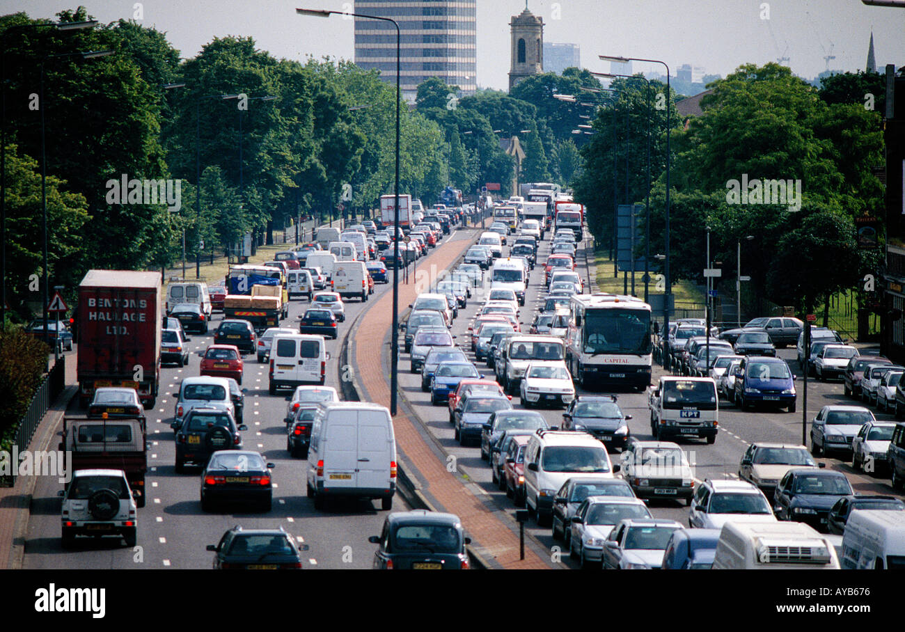 A4 West London Traffic jam on a very busy rush hour Stock Photo