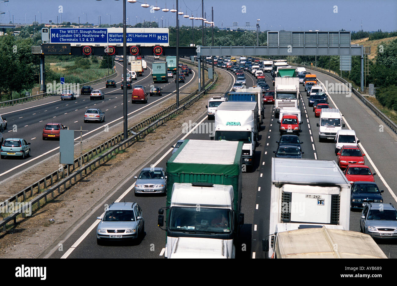 Trafffic jam on M25 Motorway London Stock Photo