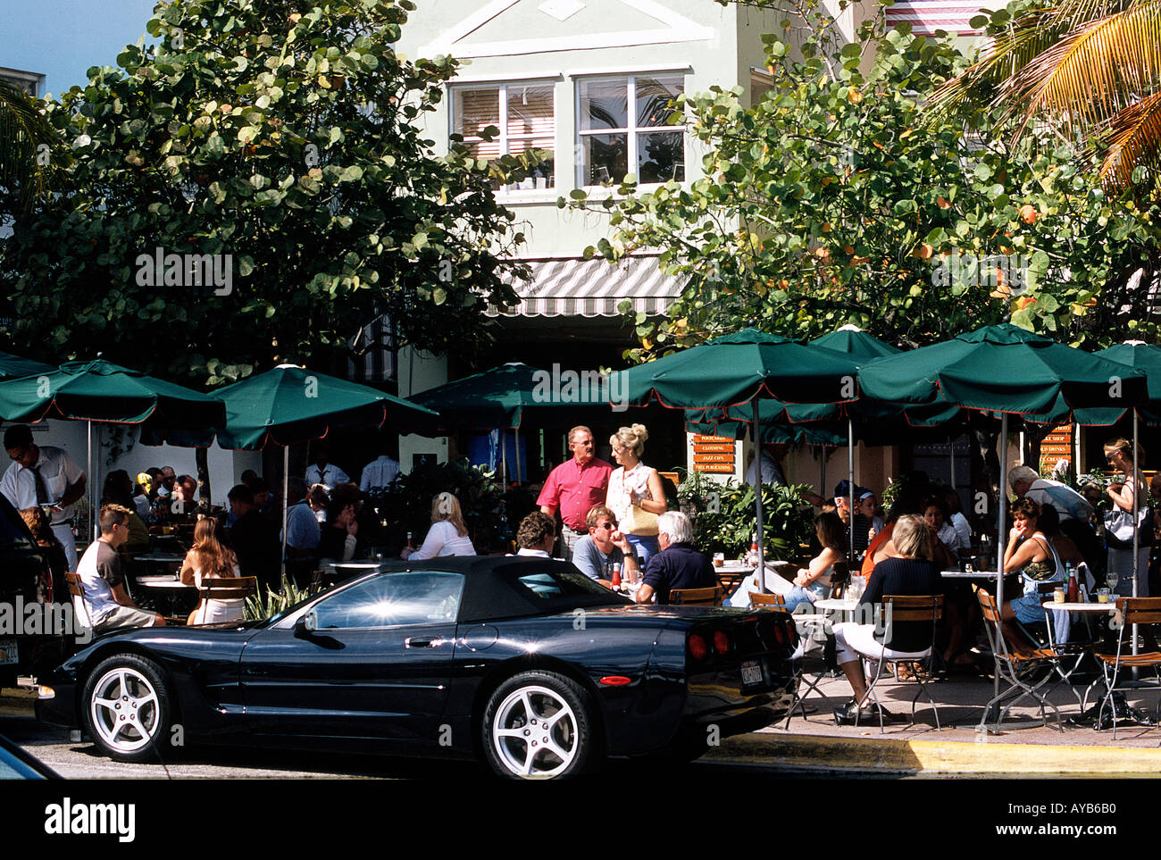 News Cafe at Miami South Beach Stock Photo Alamy