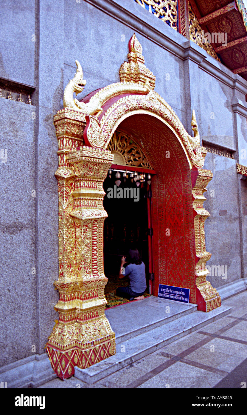 Entrnace door to Wat Phra That Doi Suthep Stock Photo