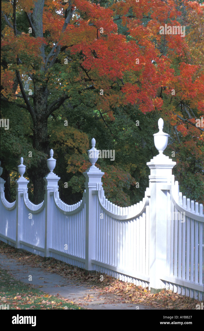 wooden fence at the cemetry at Old Bennington Vermont Stock Photo