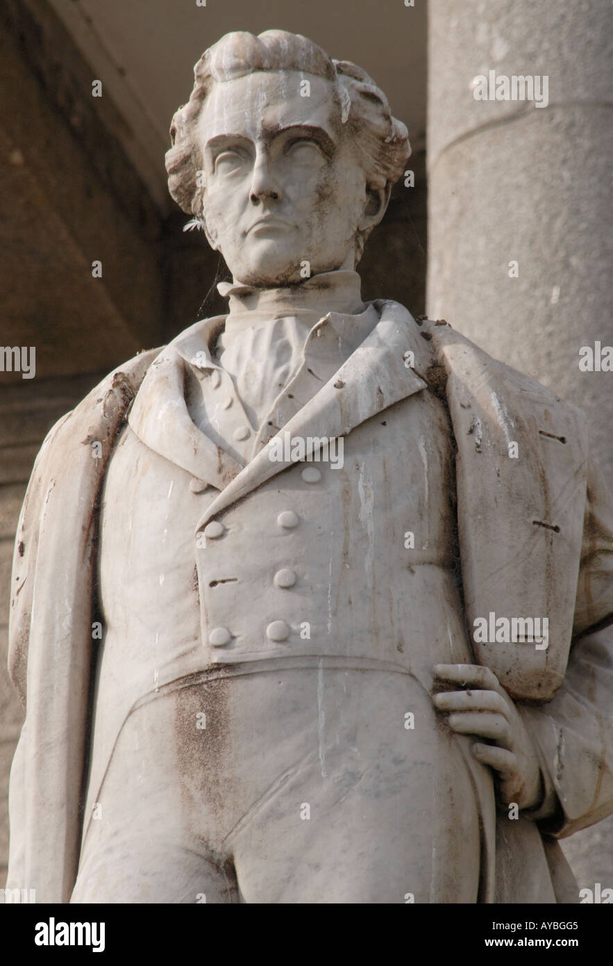 Statue of the chemist and physicist Sir Humphry Davy in Market Jew Street Penzance where he was born Stock Photo