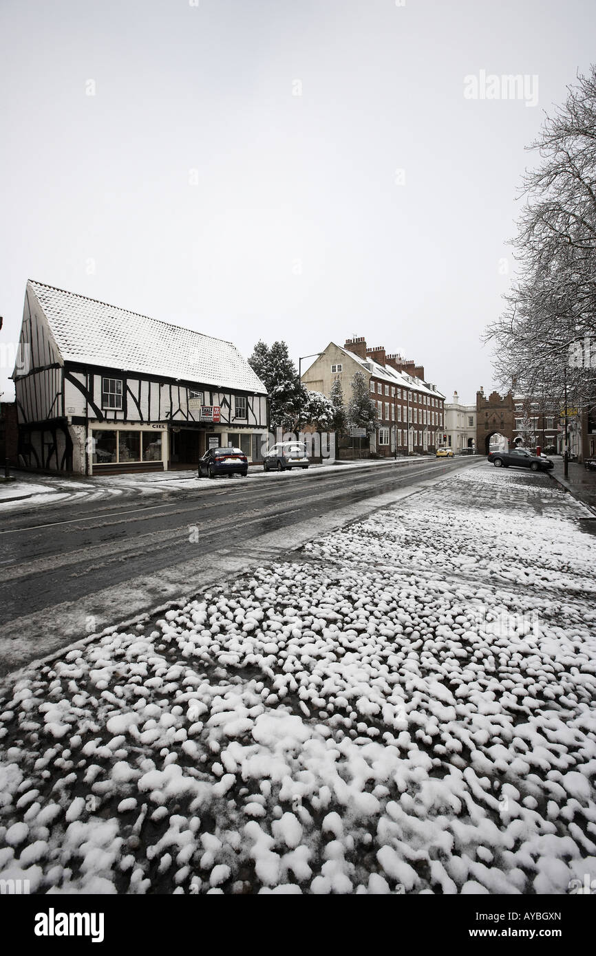 North Bar Within carpeted in snow Beverley East Yorkshire England UK Stock Photo