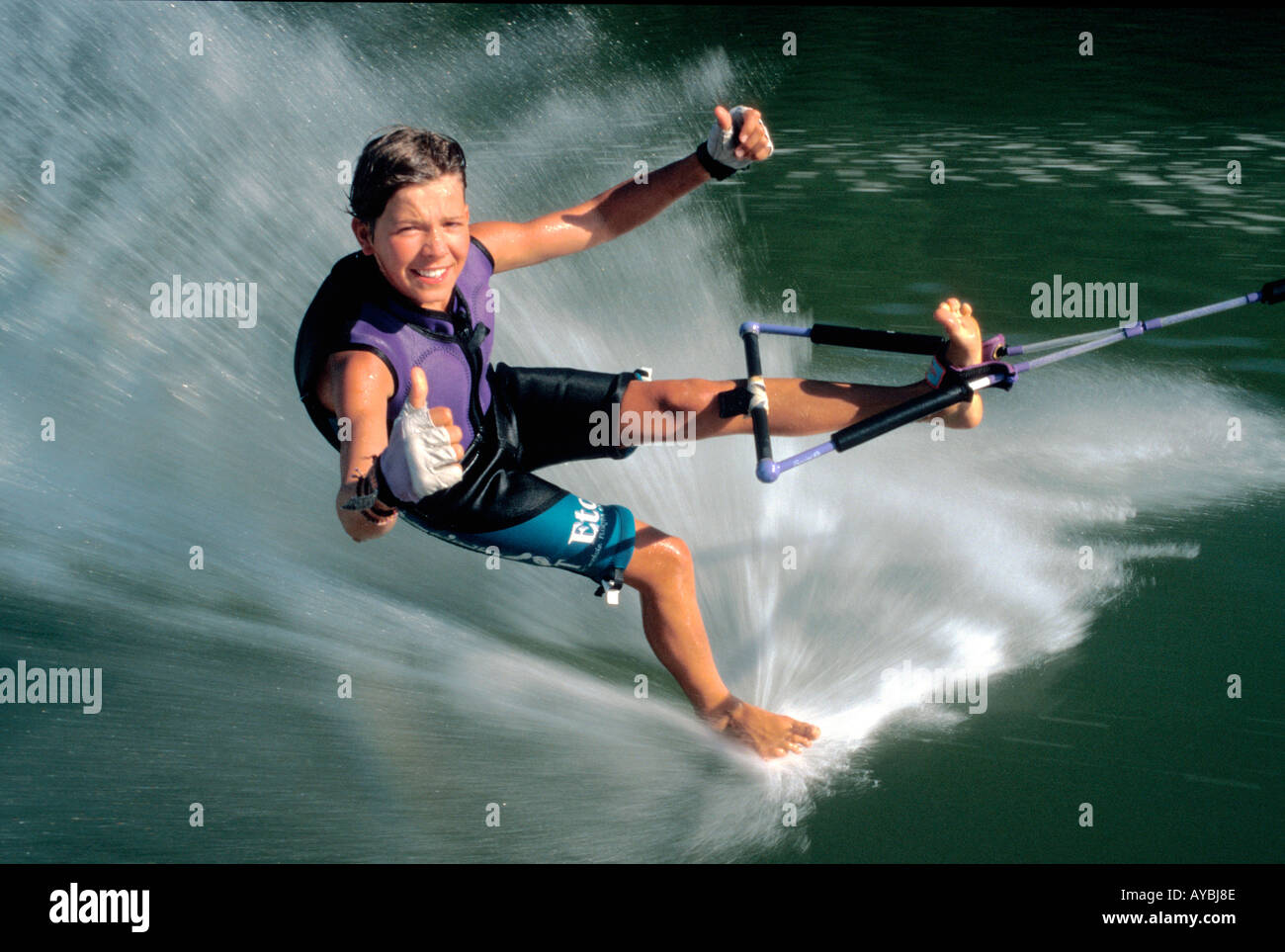 barefoot; water ski Stock Photo Alamy