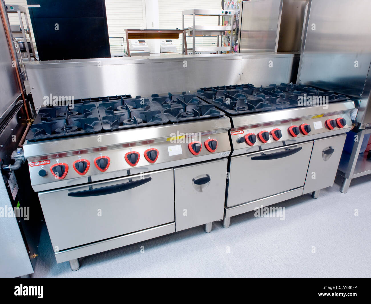 Commercial cooking range Stock Photo