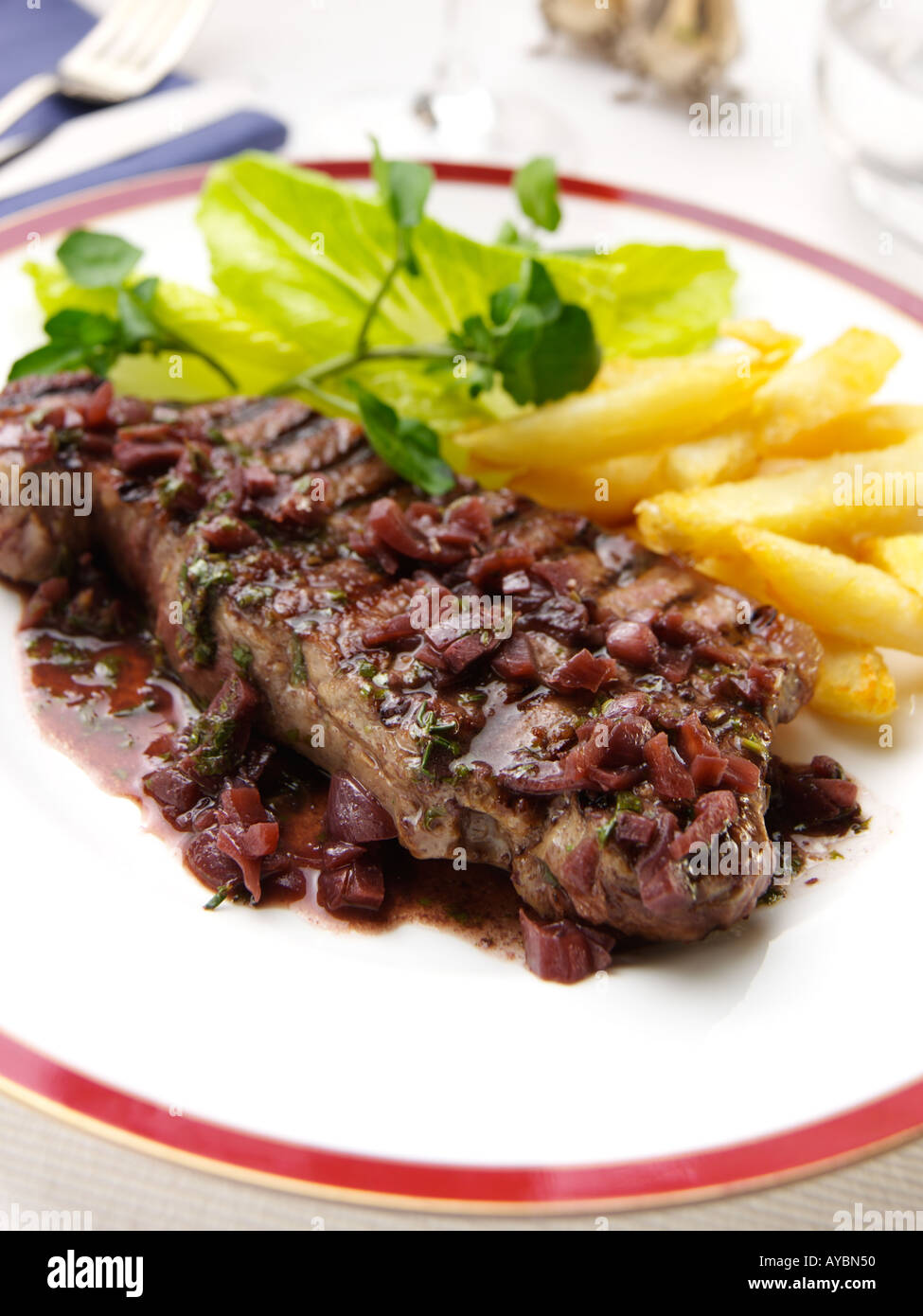 Bordelaise sirloin steak Stock Photo Alamy