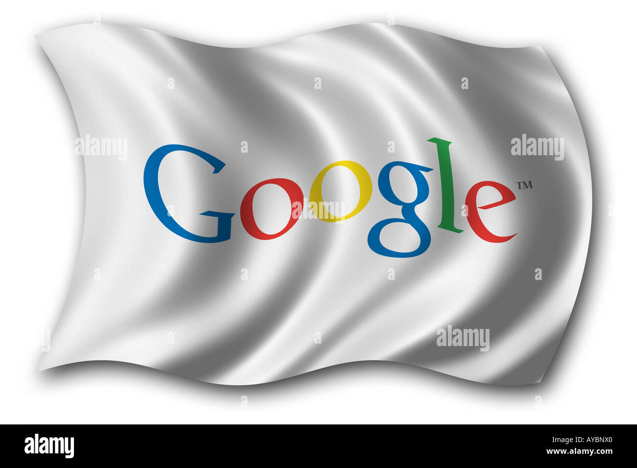 Google Flag waving in the wind clipping path included for easy