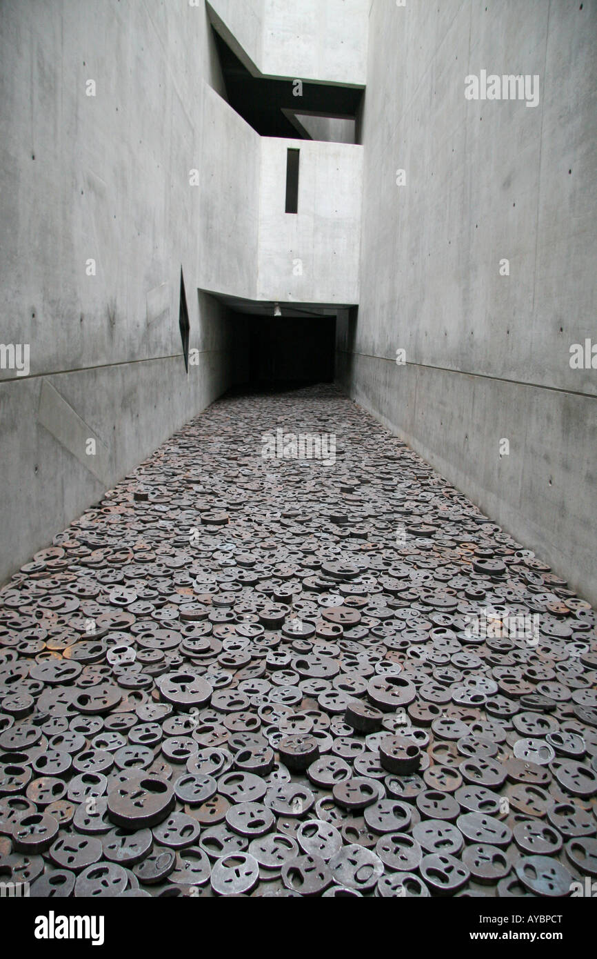 The Shalechet - Fallen Leaves exhibit, in the Memory Zone of the Jüdisches (Jewish) Museum, Berlin. Stock Photo