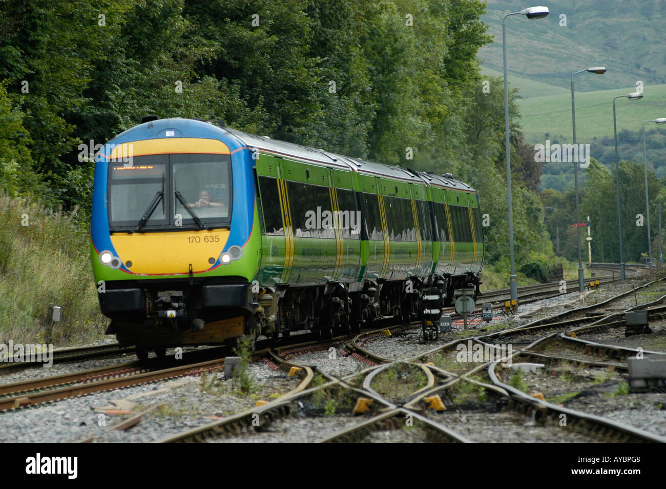 Central trains Class 170 train in the Hope Valley Derbyshire England ...