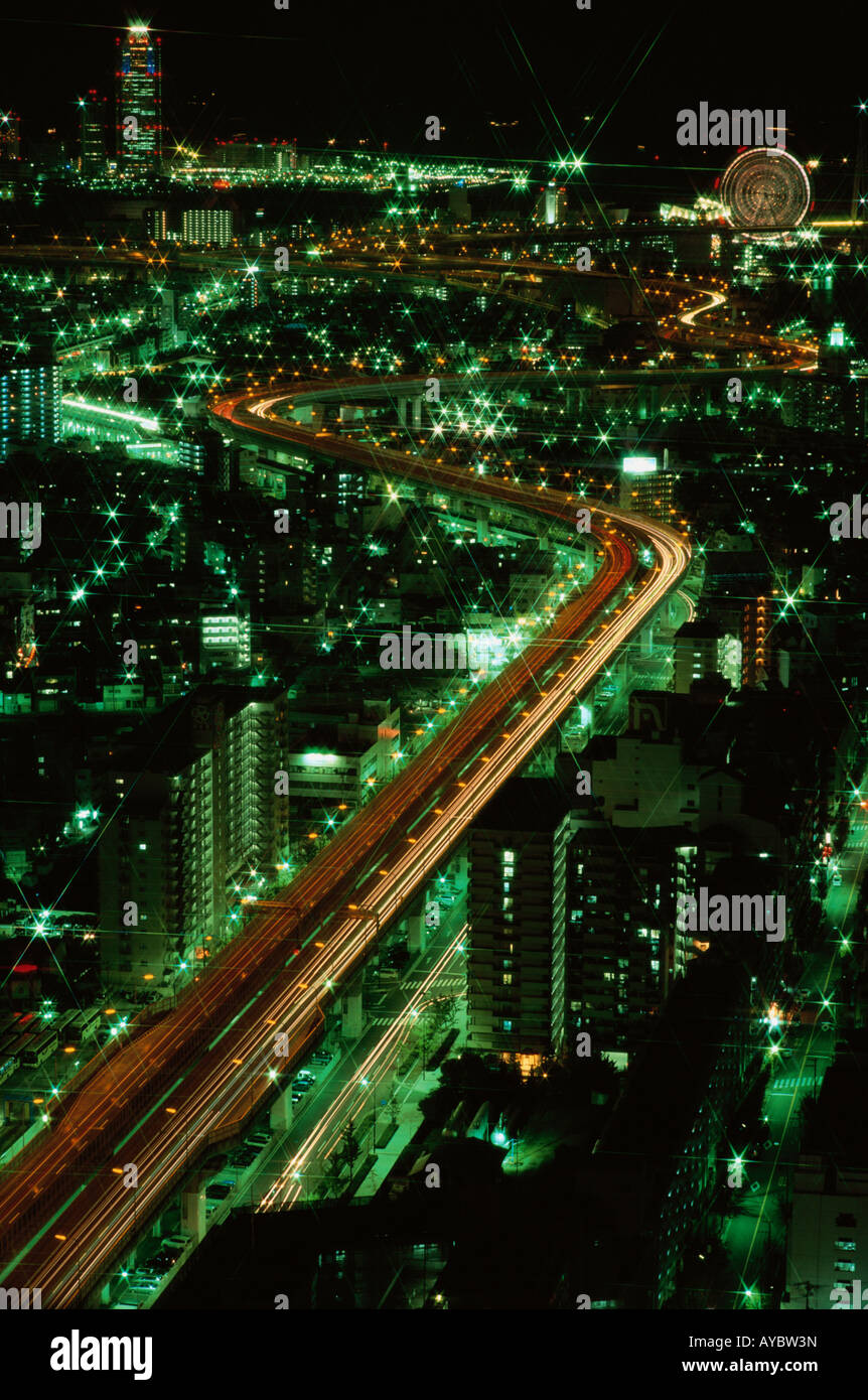 City Highway at Night Stock Photo - Alamy