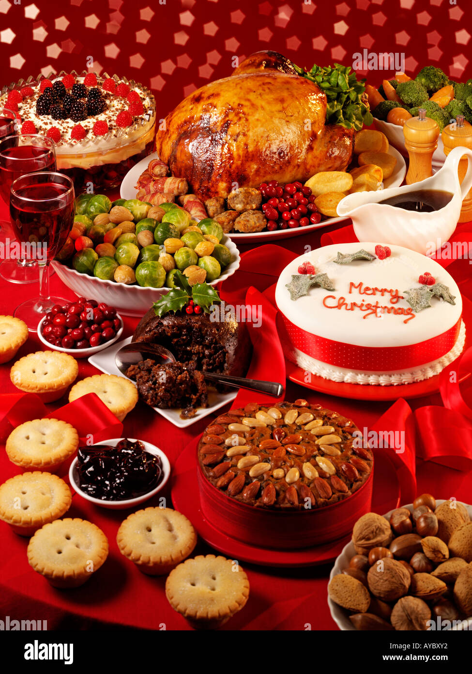 TRADITIONAL CHRISTMAS FOOD Stock Photo