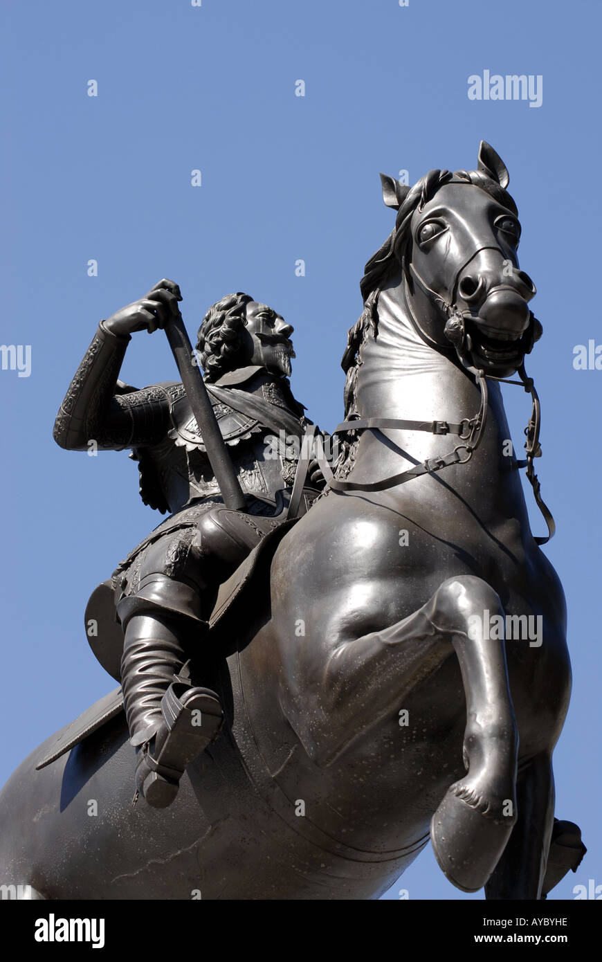 Statue of King Charles I in Trafalgar Square London Stock Photo