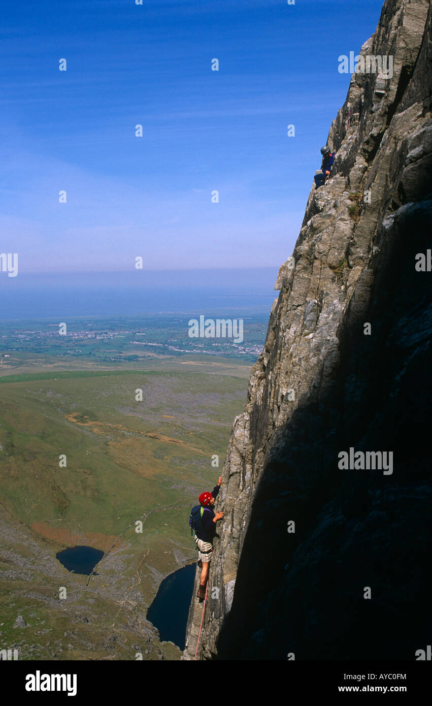 Wales, Snowdonia. Rock Climbing in Snowdonia National Park Stock Photo ...