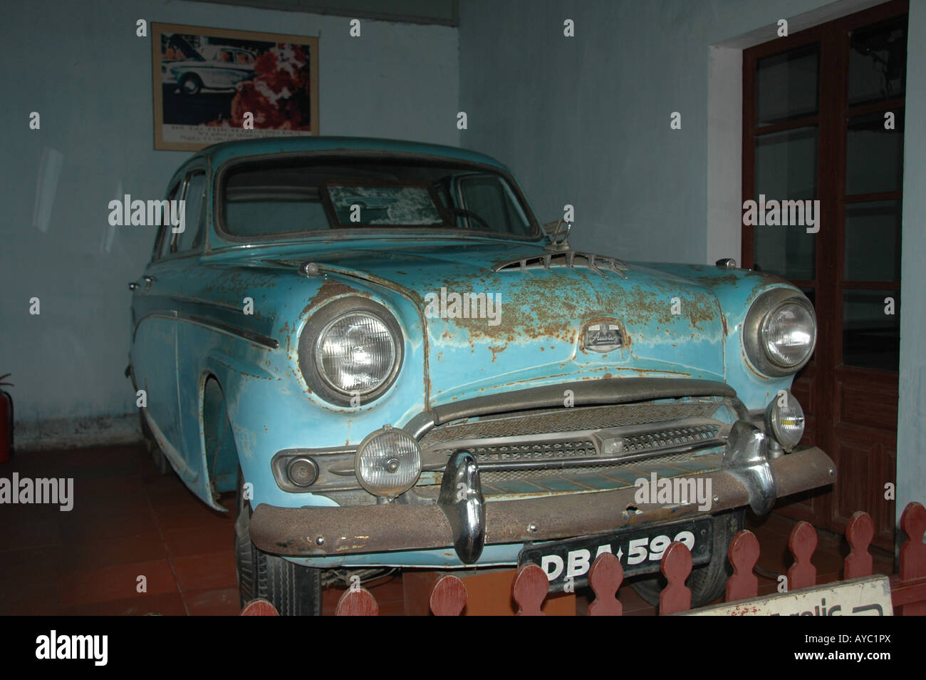 Blue Austin in which The monk, The Most Venerable Thich Quang Duc drove to Saigon before burning himself to death. Stock Photo