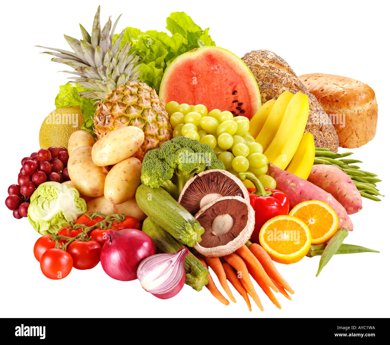 FRUIT AND VEGETABLES CUT OUT Stock Photo 9748825 Alamy