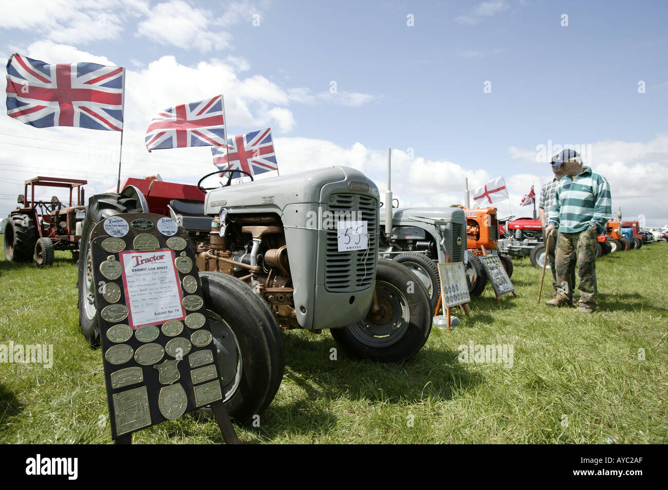 Vintage tractors at a gathering in Worcestershire England UK A 1957
