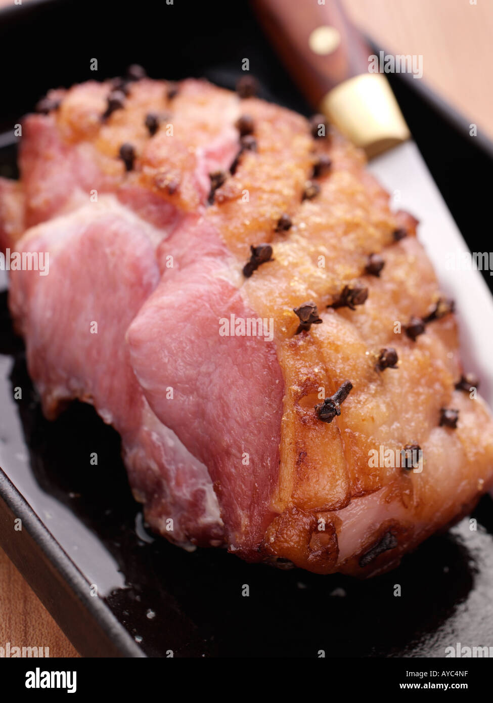 Roast gammon joint Stock Photo Alamy