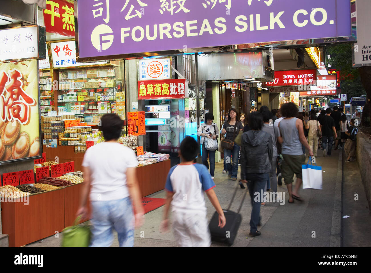 Pedestrians Walking Down Nathan Road 