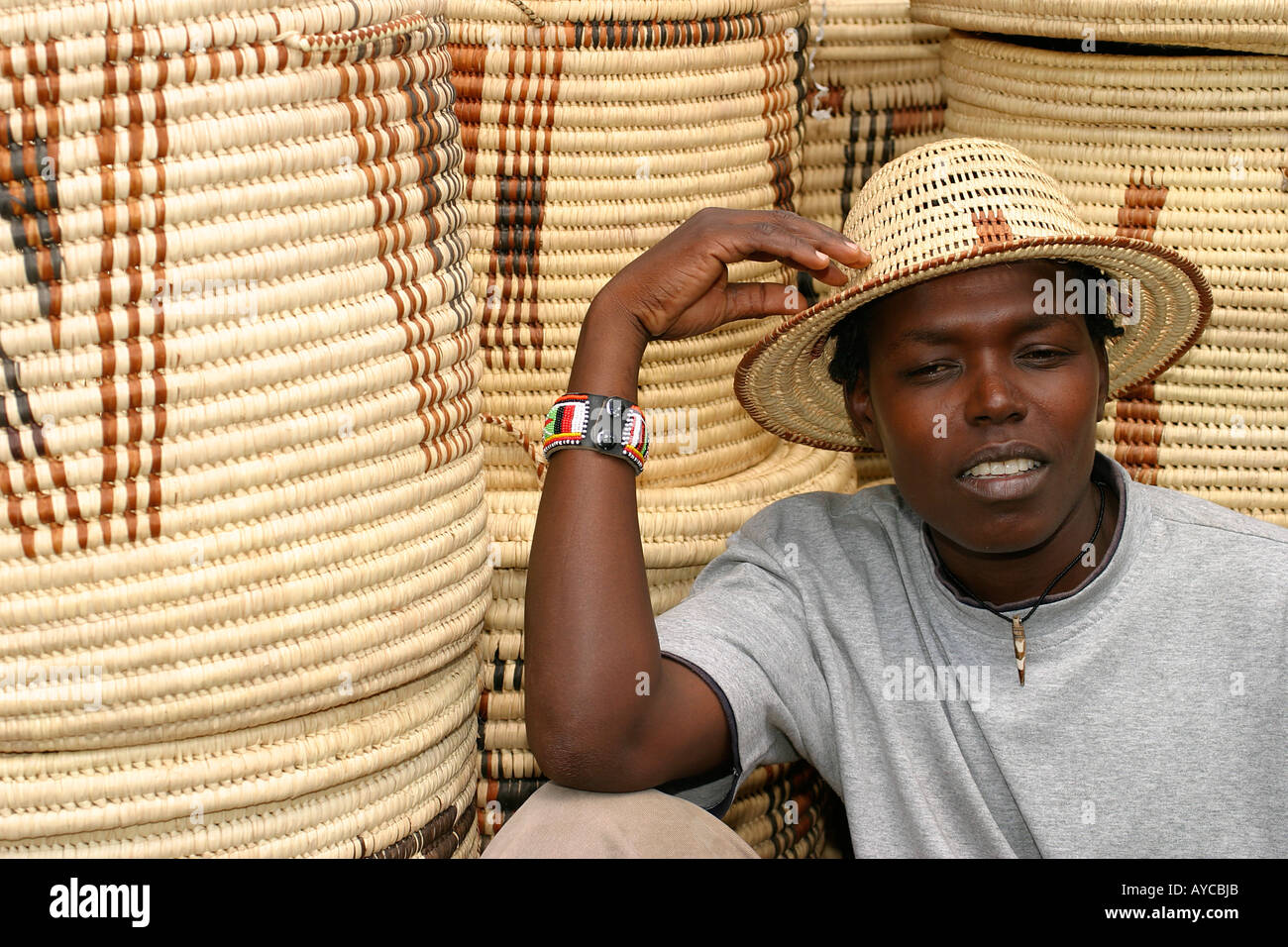 Basket Boy Nairobi Kenya Stock Photo Alamy