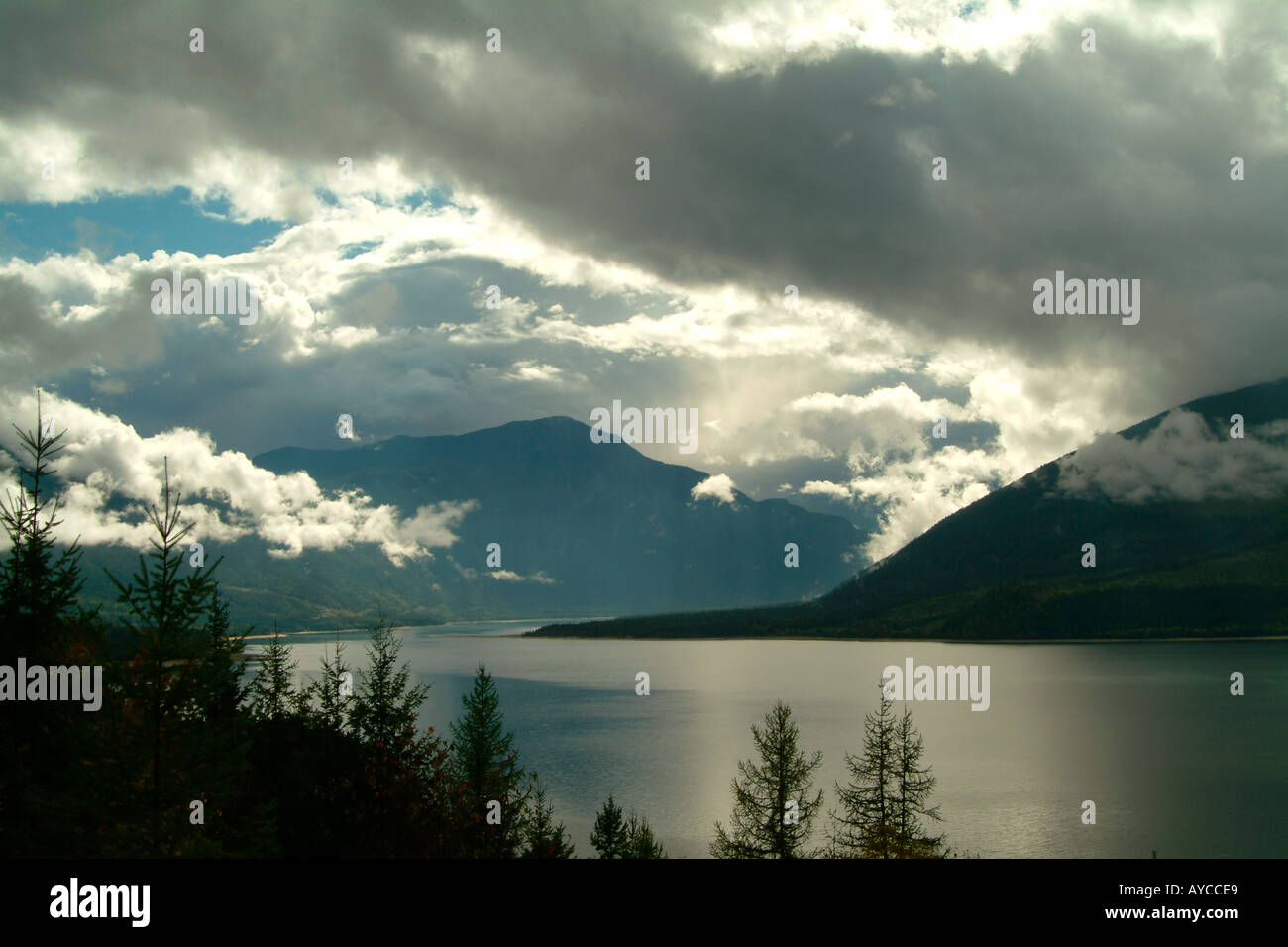 Landscape of Upper Arrow Lake Arrow park British Columbia Canada Stock Photo