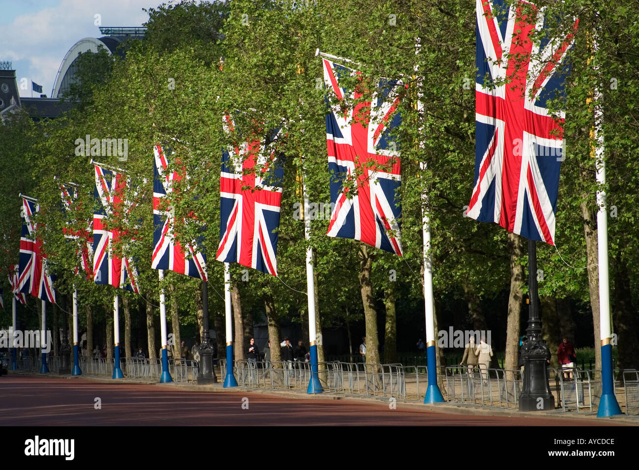 Union Jack Flags The Mall London England UK Stock Photo Alamy