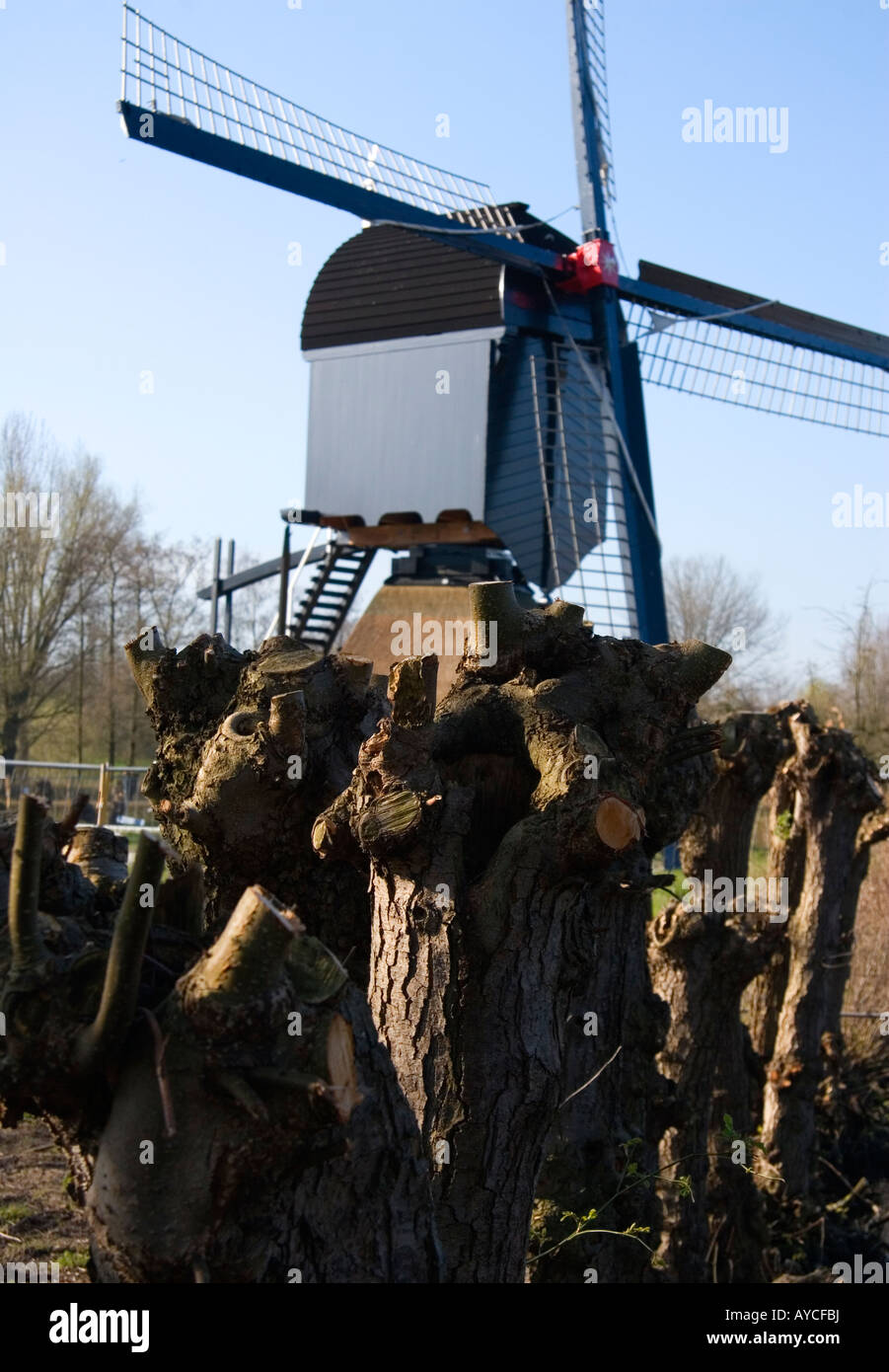 Wipwatermolen (mill) in Nieuwegein, Holland Stock Photo