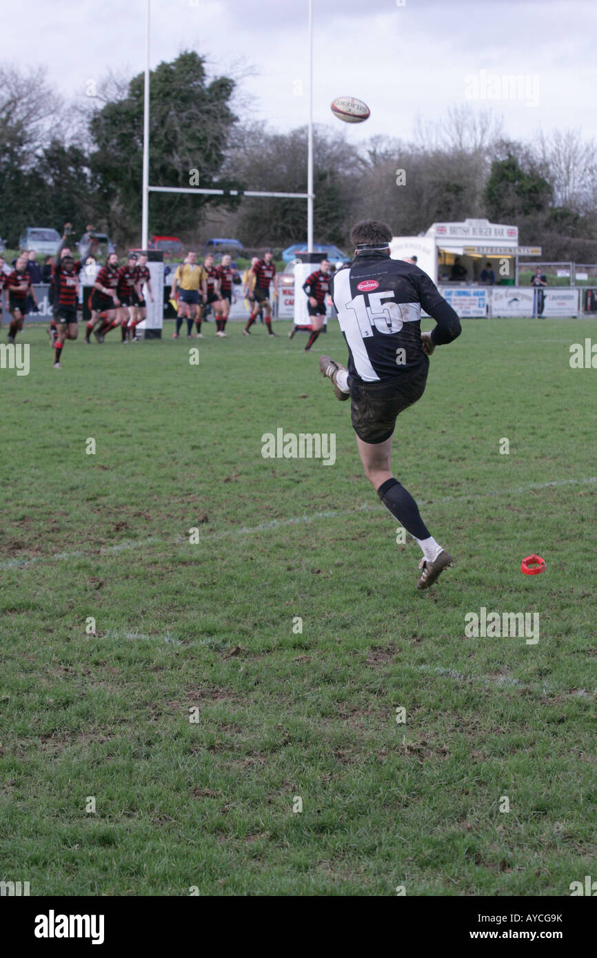 Rugby penalty kick at goal Cornish All Blacks Stock Photo Alamy