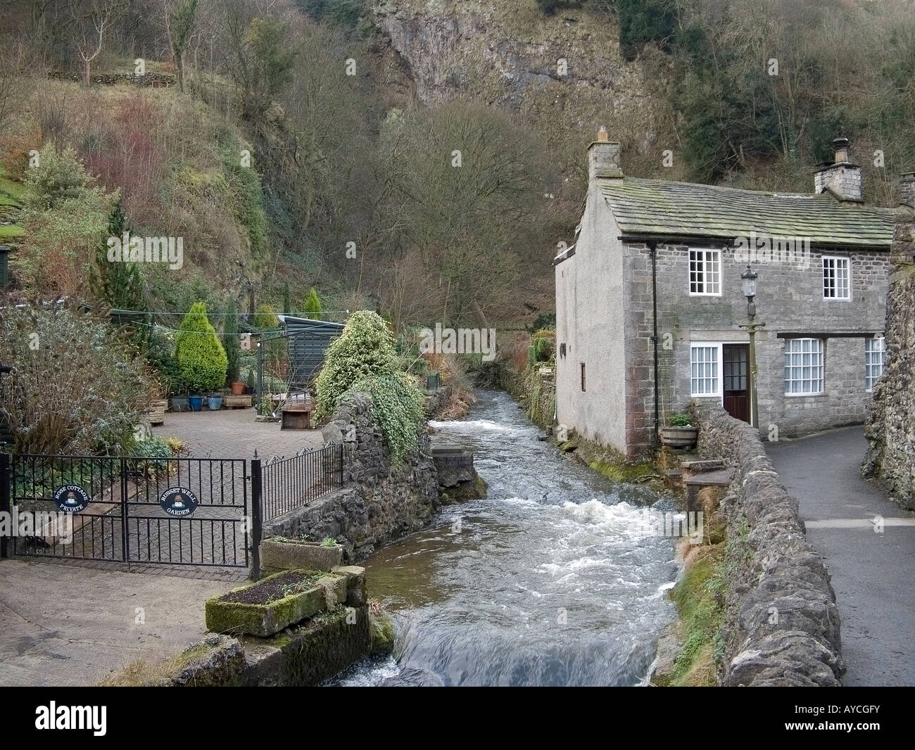 Waterside cottage in Castleton Derbyshire Peak District National Park