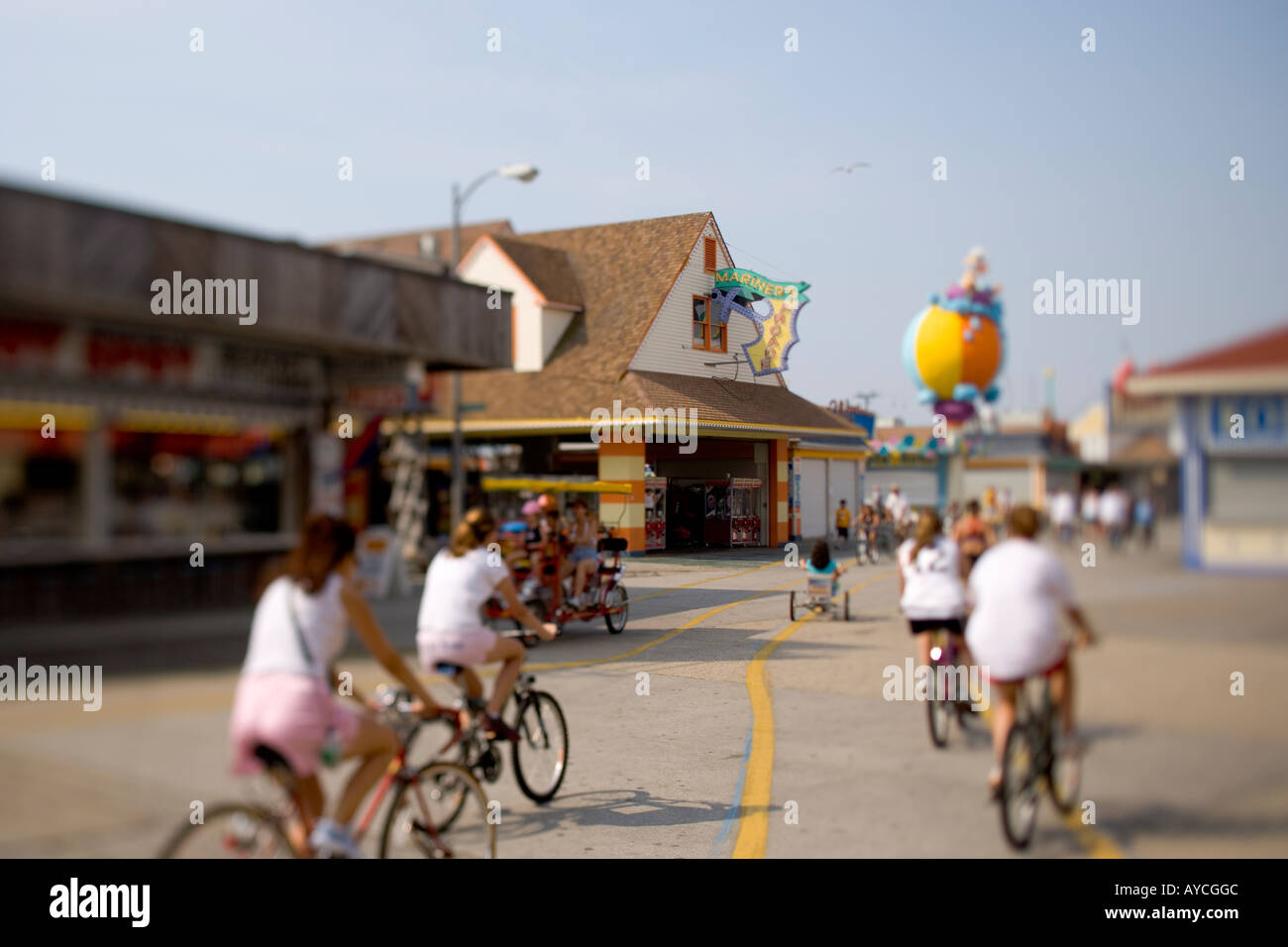 Bikes on the boardwalk Wildwood New Jersey USA Stock Photo Alamy