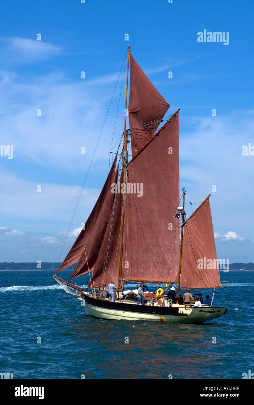 Old Gaffers wooden boat rally Yarmouth Isle of Wight England UK June 2007 Stock Photo